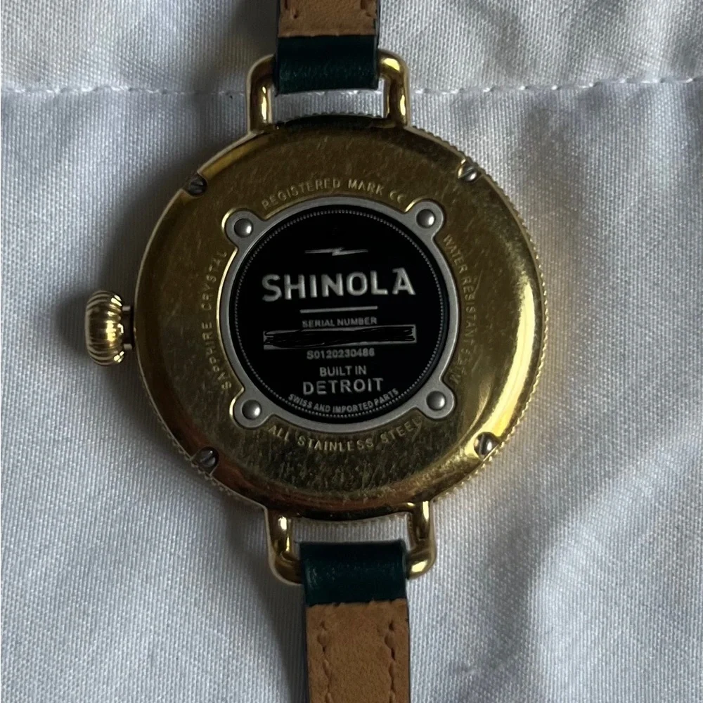 Shinola Gold and Green Women's Watch - Picture 5 of 5